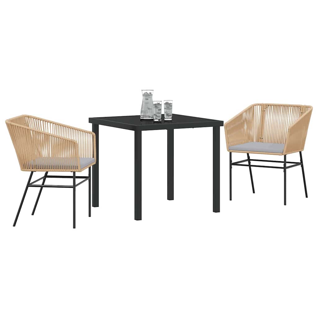 Ensemble de salle à manger pour jardin 3 pcs Marron