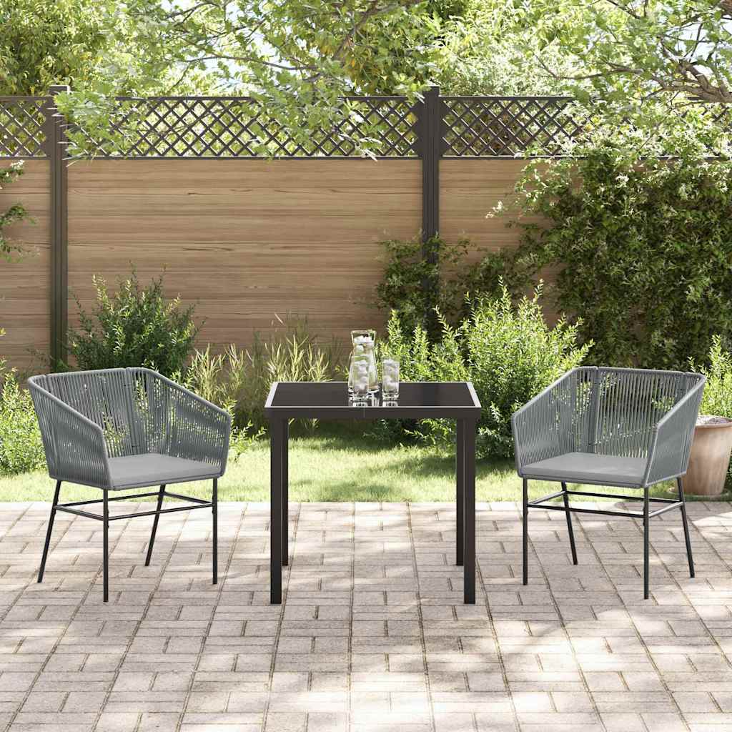 Ensemble de salle à manger pour jardin avec coussin 3 pcs Gris - XIOS
