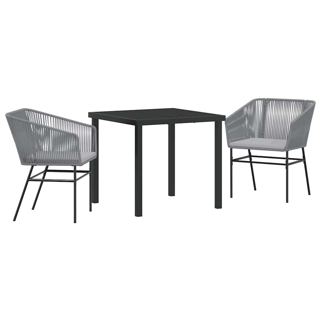 Ensemble de salle à manger pour jardin avec coussin 3 pcs Gris - XIOS