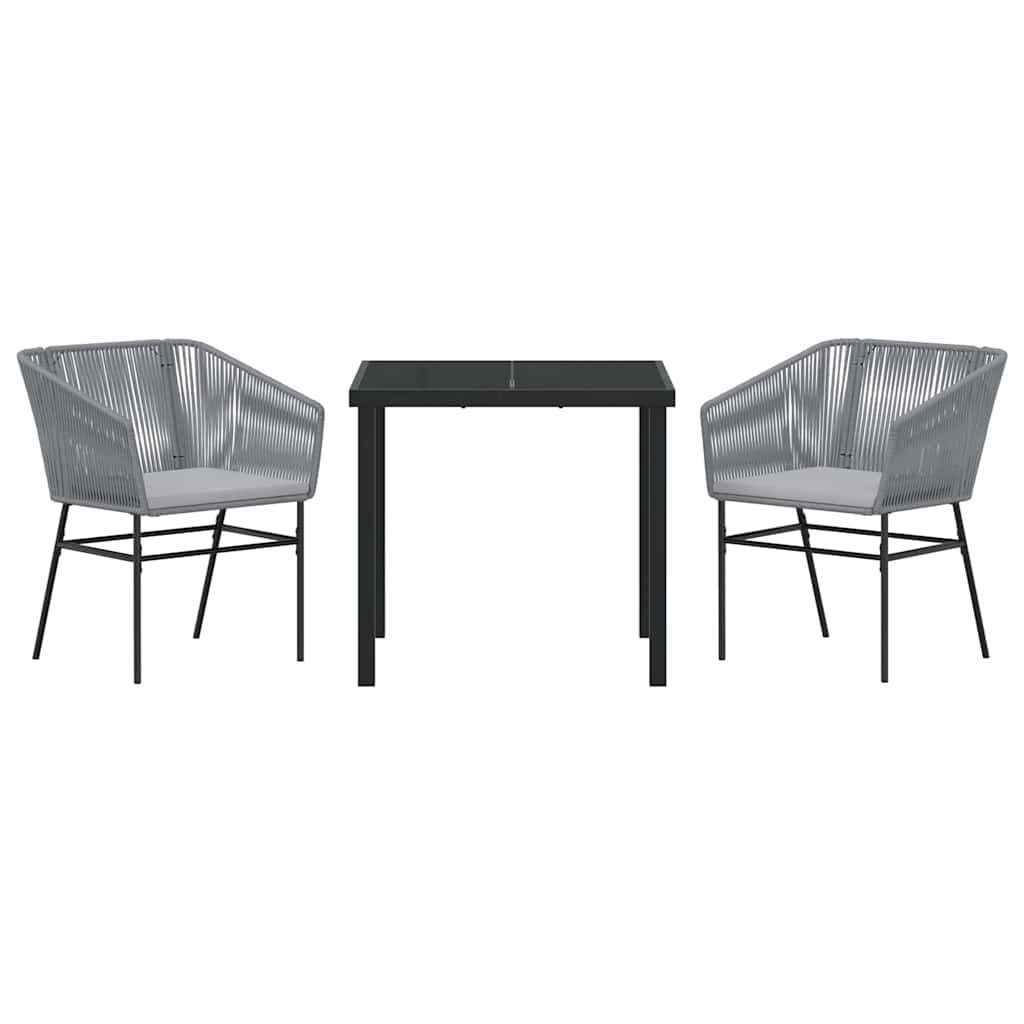 Ensemble de salle à manger pour jardin avec coussin 3 pcs Gris - XIOS