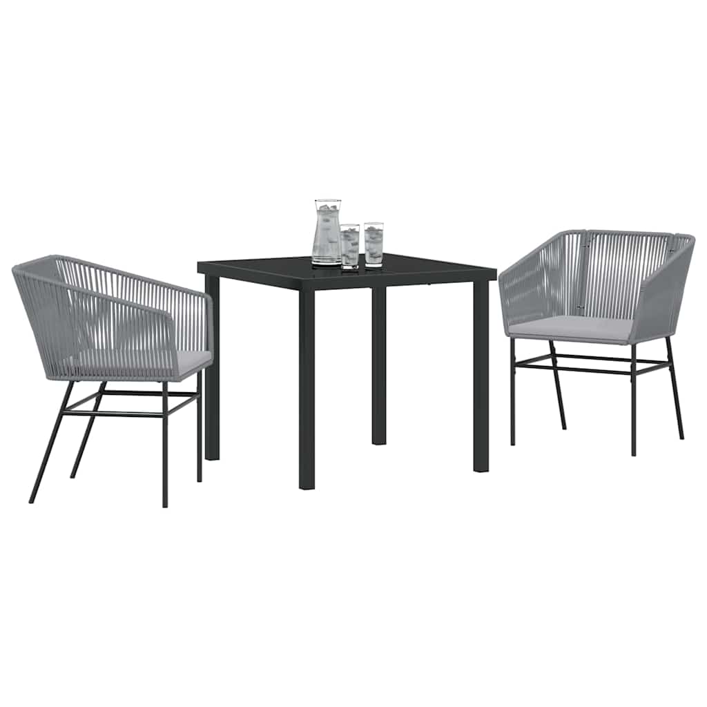 Ensemble de salle à manger pour jardin avec coussin 3 pcs Gris - XIOS