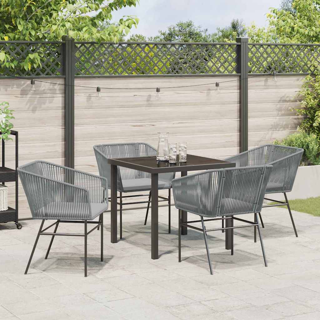 Ensemble de salle à manger pour jardin avec coussin 5 pcs Gris - XIOS