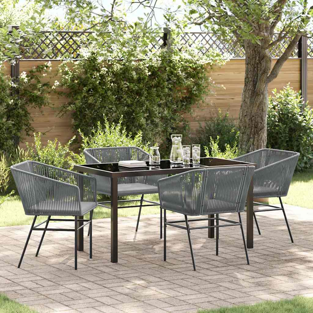 Ensemble de salle à manger pour jardin avec coussin 5 pcs Gris - XIOS
