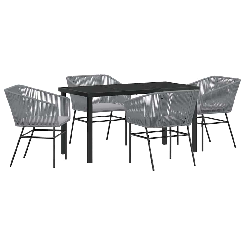 Ensemble de salle à manger pour jardin avec coussin 5 pcs Gris - XIOS