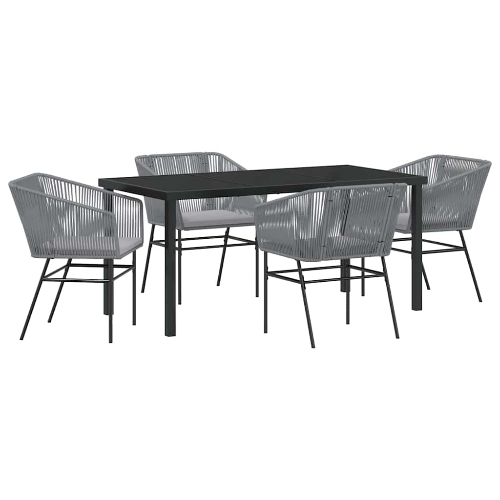 Ensemble de salle à manger pour jardin avec coussin 5 pcs Gris - XIOS