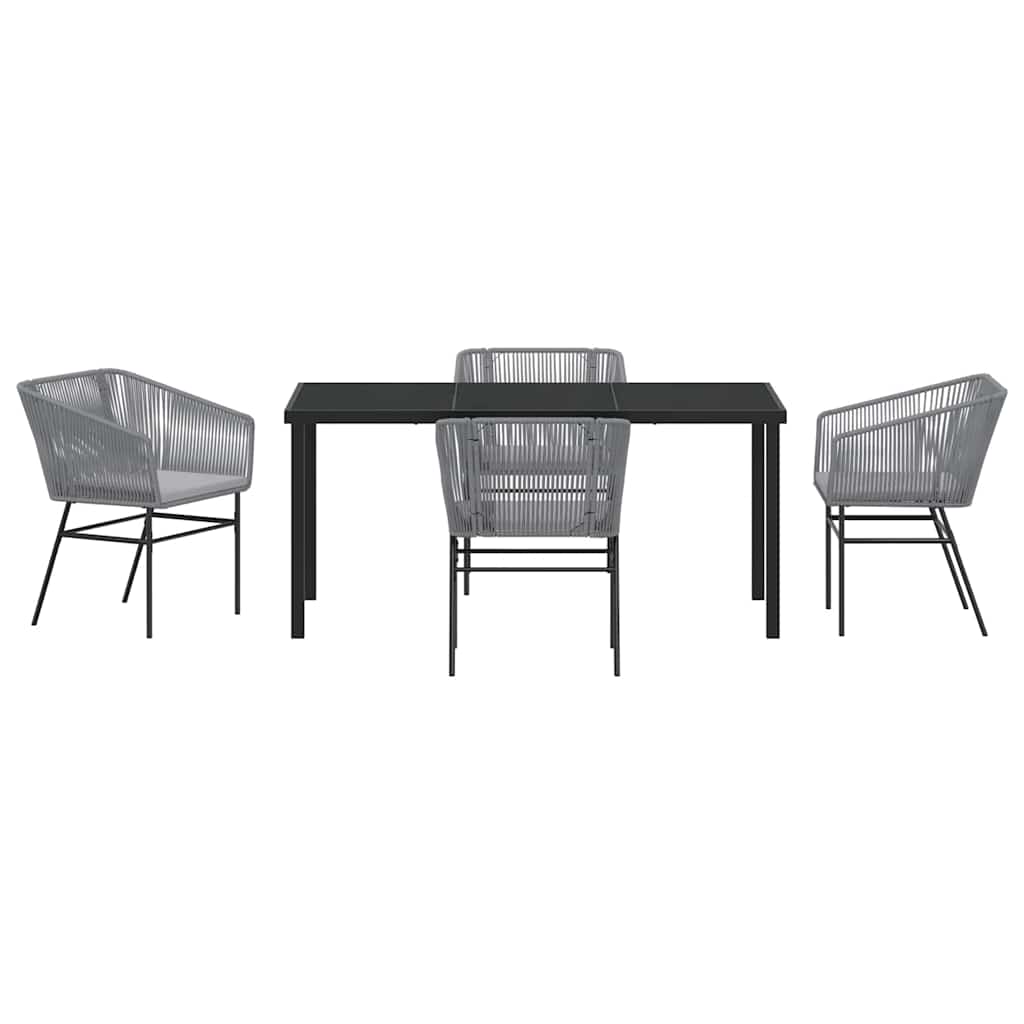 Ensemble de salle à manger pour jardin avec coussin 5 pcs Gris - XIOS