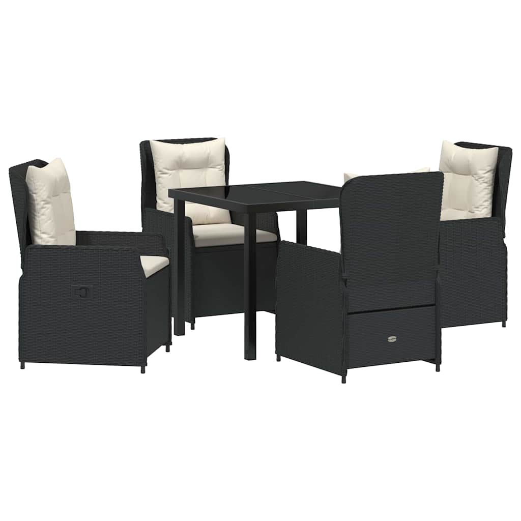 Ensemble de salle à manger pour jardin 5 pcs Noir polyrotin - XIOS