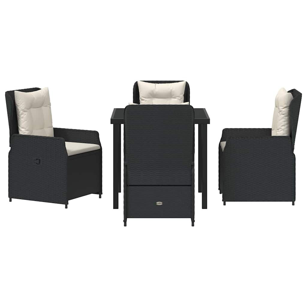 Ensemble de salle à manger pour jardin 5 pcs Noir polyrotin - XIOS