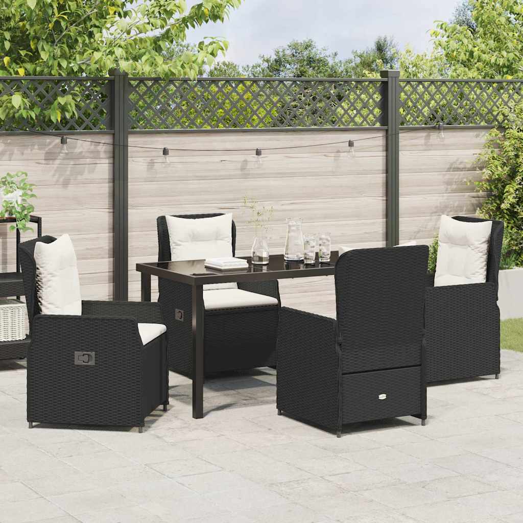 Ensemble de salle à manger pour jardin 5 pcs Noir polyrotin - XIOS