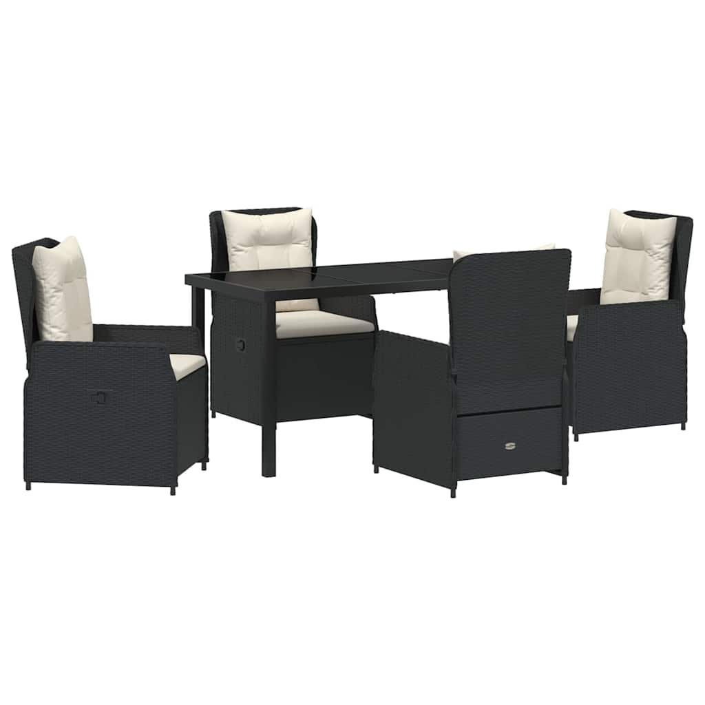Ensemble de salle à manger pour jardin 5 pcs Noir polyrotin - XIOS