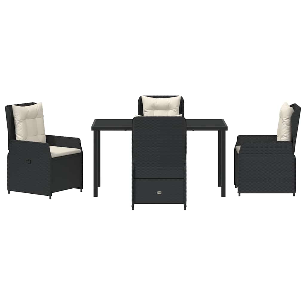 Ensemble de salle à manger pour jardin 5 pcs Noir polyrotin - XIOS