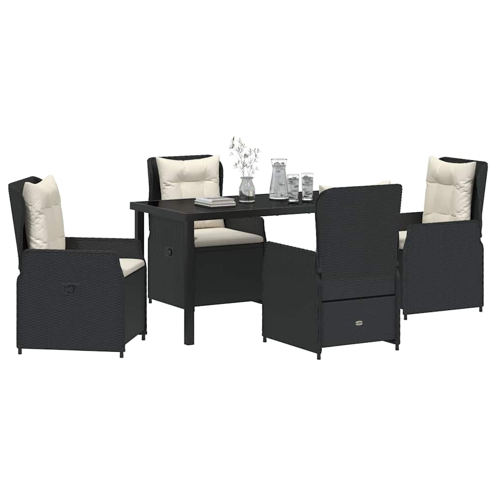 Ensemble de salle à manger pour jardin 5 pcs Noir polyrotin - XIOS