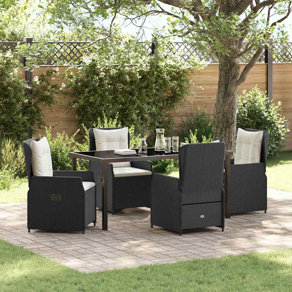 Ensemble de salle à manger pour jardin 5 pcs Noir polyrotin - XIOS