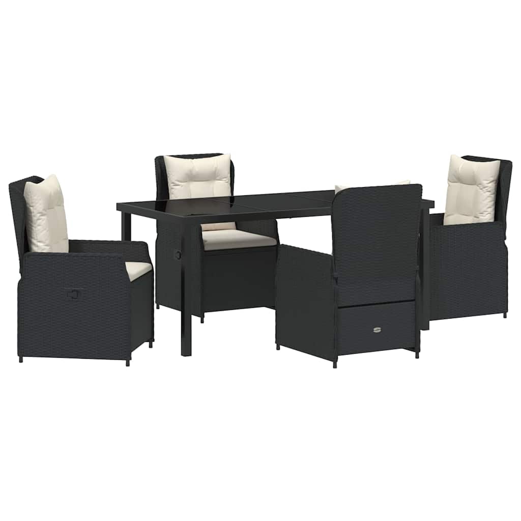 Ensemble de salle à manger pour jardin 5 pcs Noir polyrotin - XIOS