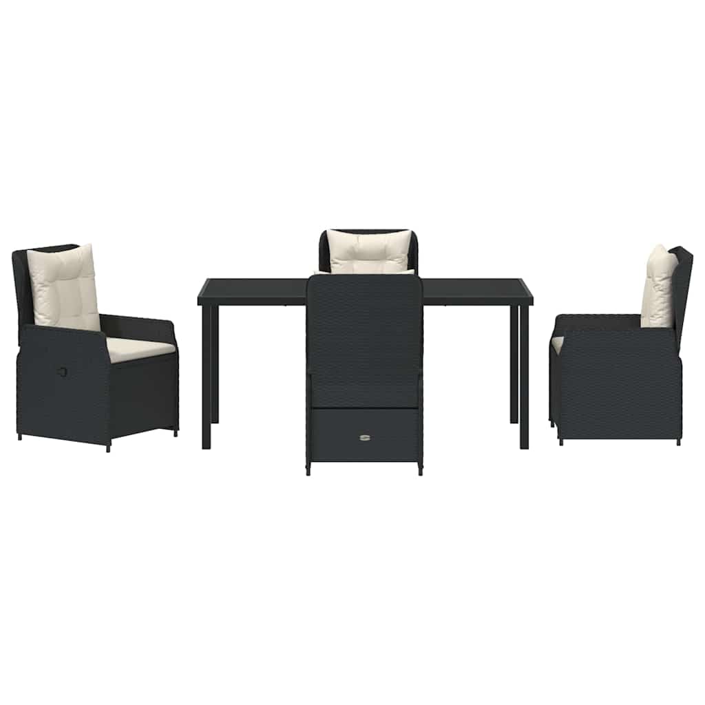 Ensemble de salle à manger pour jardin 5 pcs Noir polyrotin - XIOS