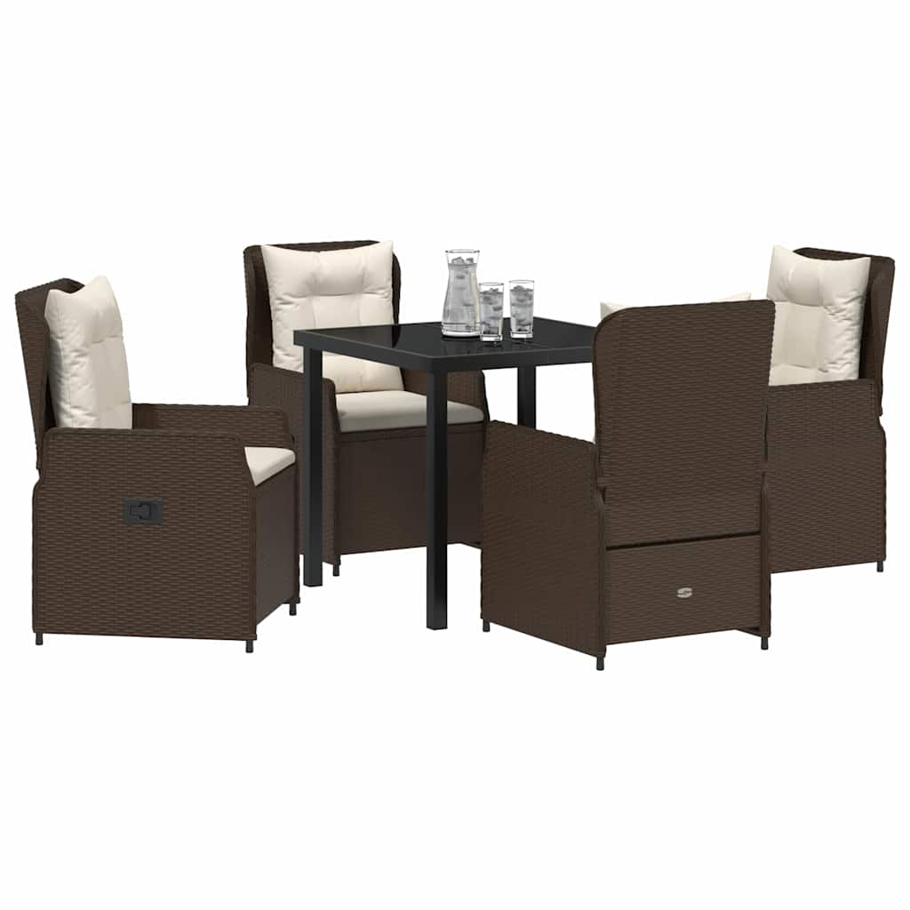Ensemble de salle à manger pour jardin 5 pcs Marron polyrotin - XIOS
