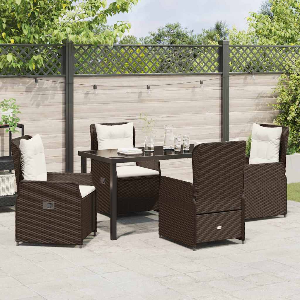 Ensemble de salle à manger pour jardin 5 pcs Marron polyrotin - XIOS