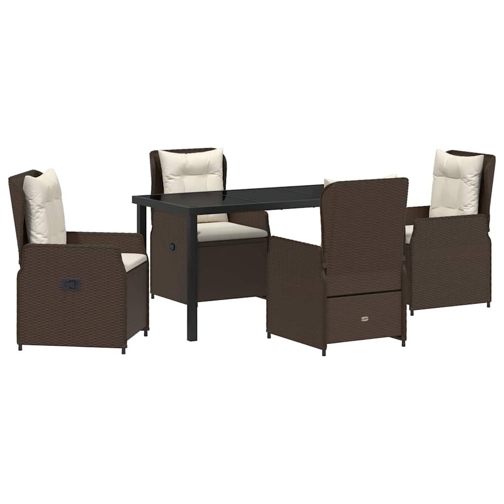 Ensemble de salle à manger pour jardin 5 pcs Marron polyrotin - XIOS