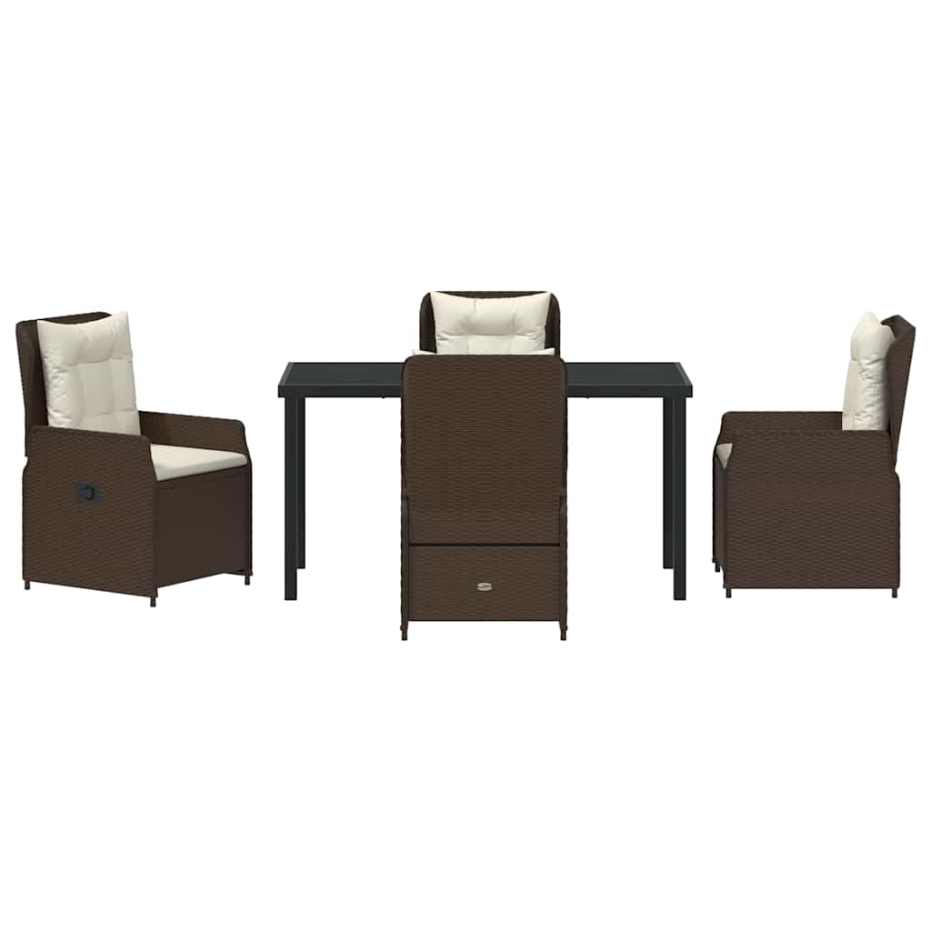 Ensemble de salle à manger pour jardin 5 pcs Marron polyrotin - XIOS