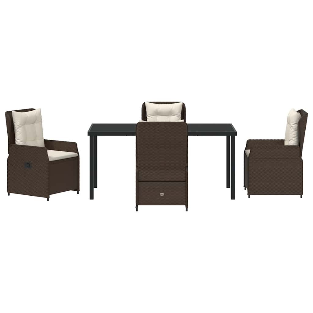 Ensemble de salle à manger pour jardin 5 pcs Marron polyrotin - XIOS