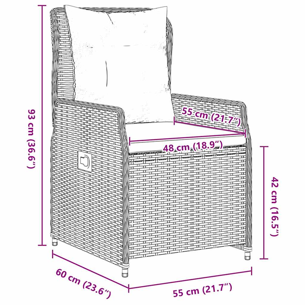 Ensemble de salle à manger pour jardin 5 pcs Gris polyrotin - XIOS