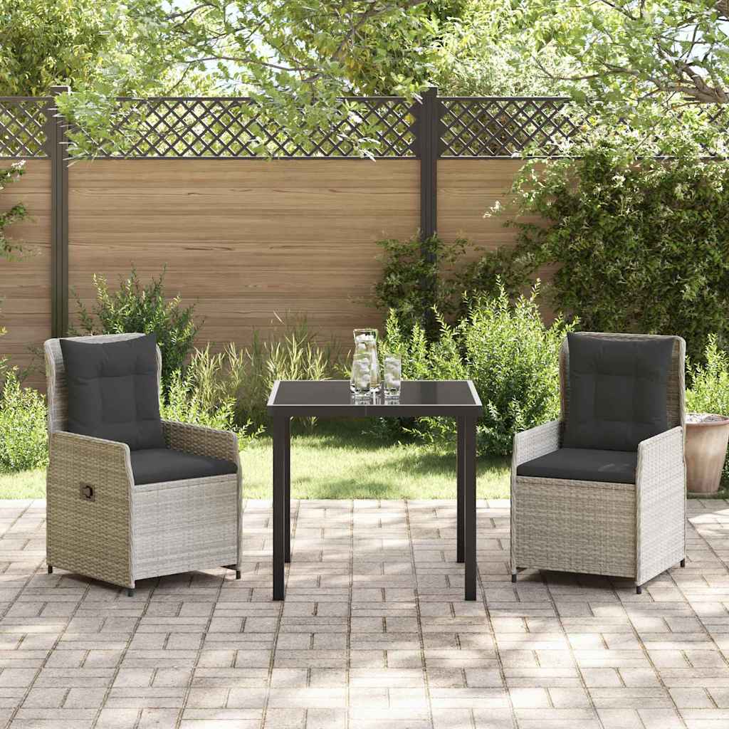 Ensemble de salle à manger pour jardin 3 pcs Gris clair - XIOS