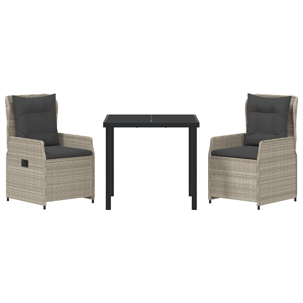 Ensemble de salle à manger pour jardin 3 pcs Gris clair - XIOS