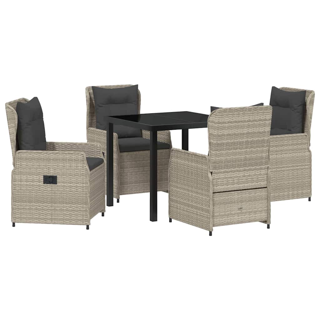 Ensemble de salle à manger pour jardin 5 pcs Gris clair - XIOS