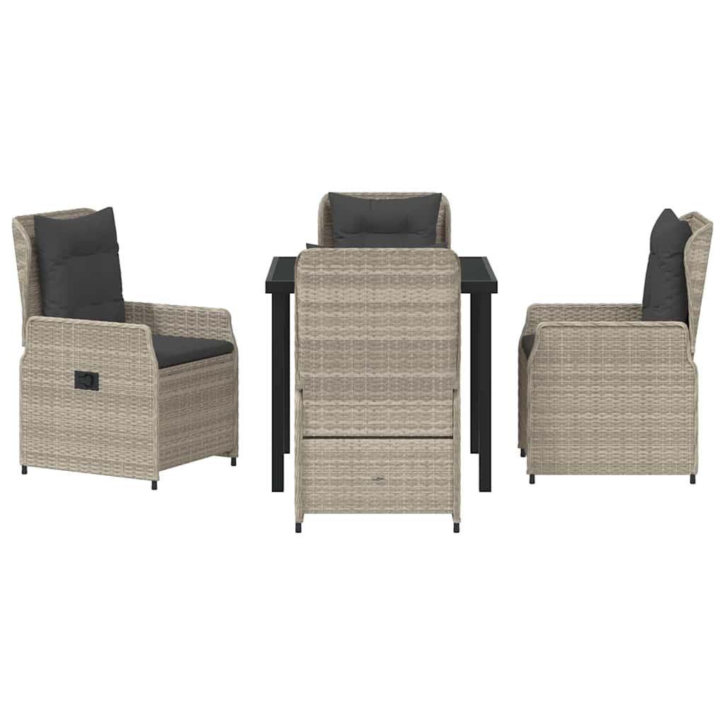 Ensemble de salle à manger pour jardin 5 pcs Gris clair - XIOS