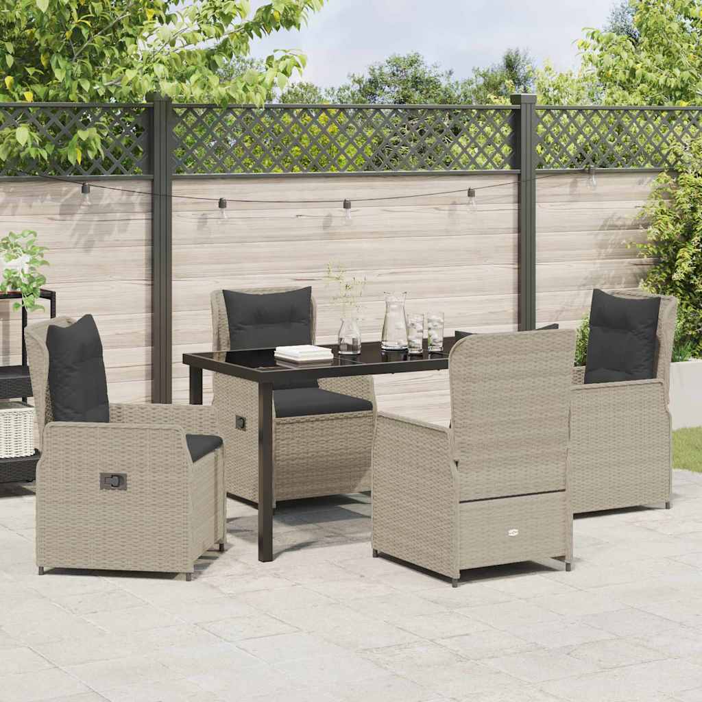 Ensemble de salle à manger pour jardin 5 pcs Gris clair - XIOS