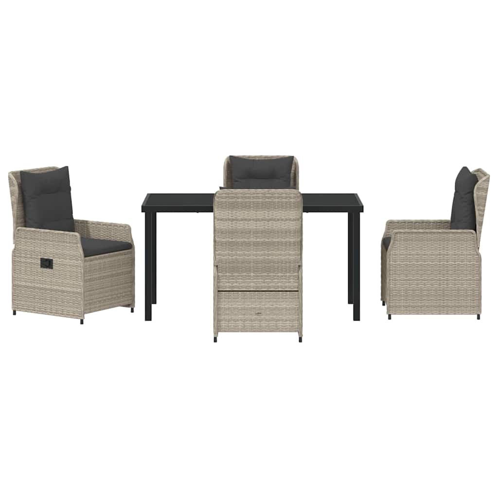 Ensemble de salle à manger pour jardin 5 pcs Gris clair - XIOS