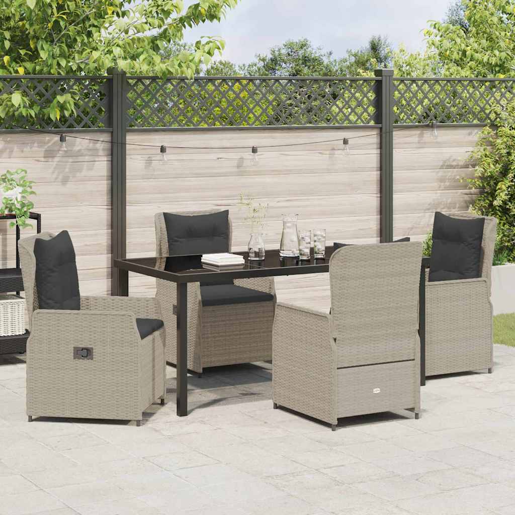 Ensemble de salle à manger pour jardin 5 pcs Gris clair - XIOS