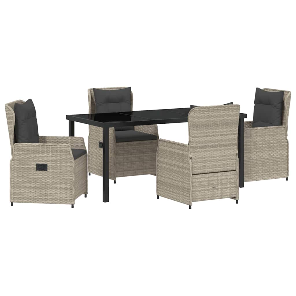 Ensemble de salle à manger pour jardin 5 pcs Gris clair - XIOS