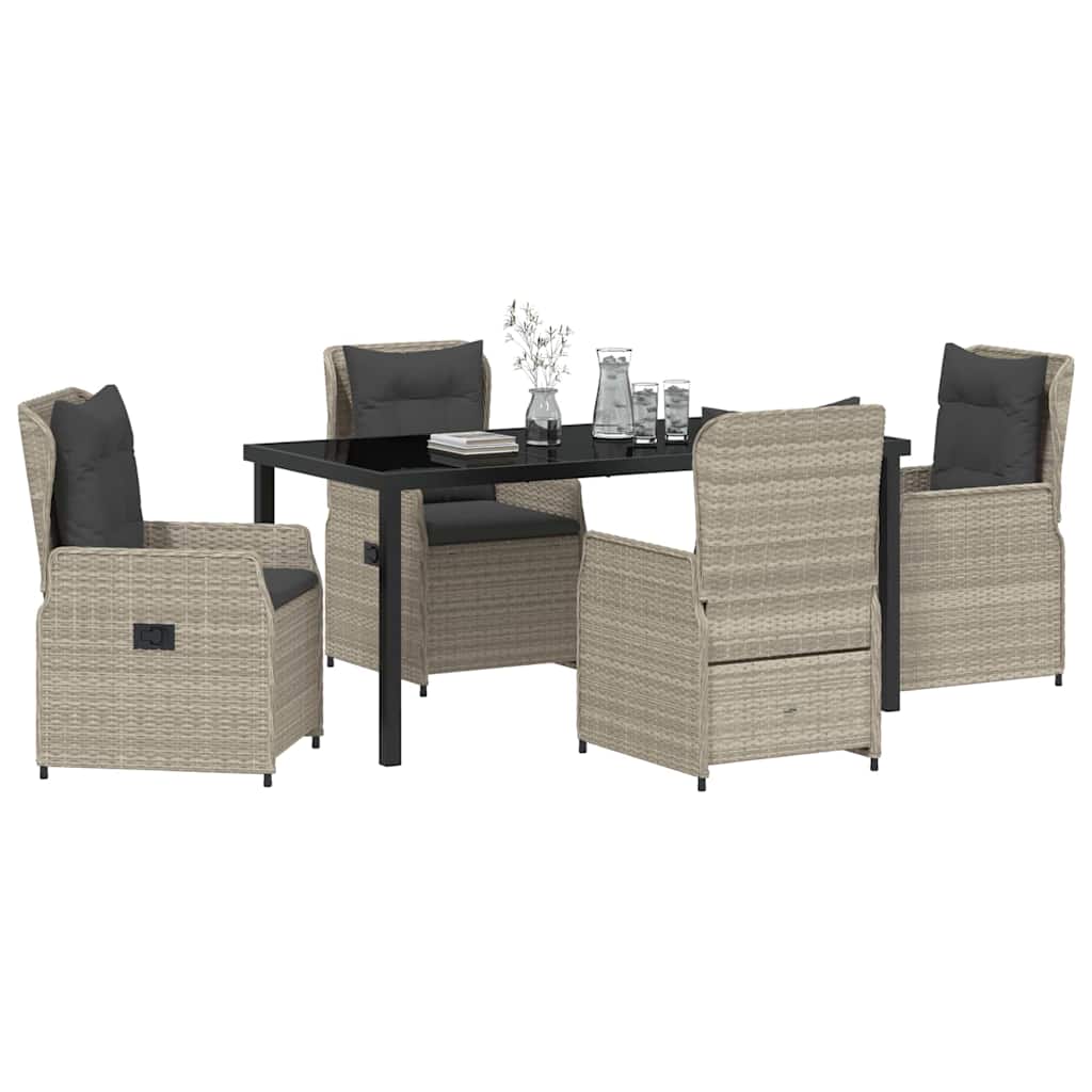 Ensemble de salle à manger pour jardin 5 pcs Gris clair - XIOS