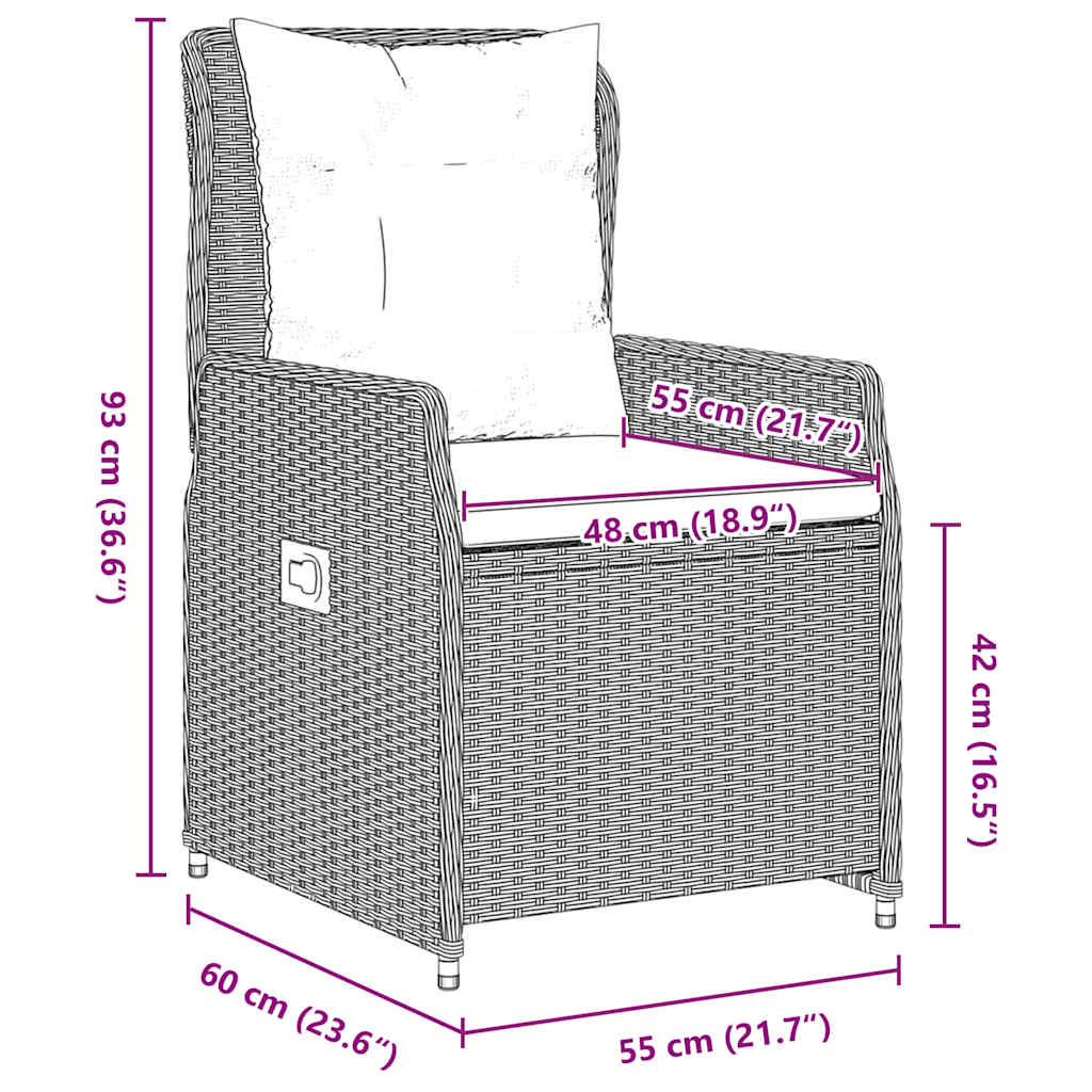 Ensemble de salle à manger pour jardin 5 pcs Gris clair - XIOS