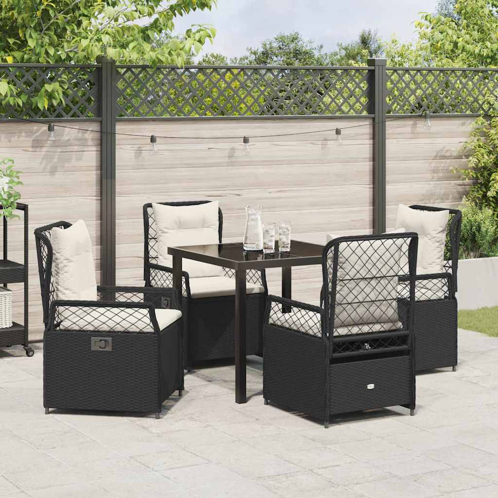 Ensemble de salle à manger pour jardin 5 pcs Noir polyrotin - XIOS