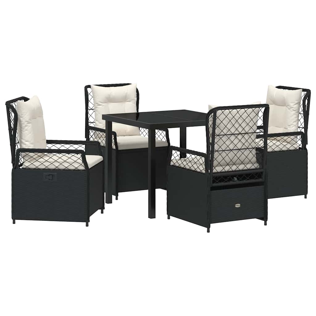Ensemble de salle à manger pour jardin 5 pcs Noir polyrotin - XIOS