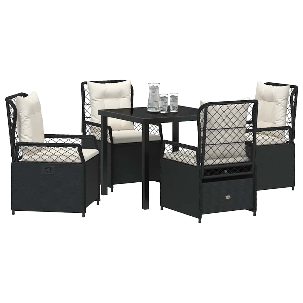 Ensemble de salle à manger pour jardin 5 pcs Noir polyrotin - XIOS