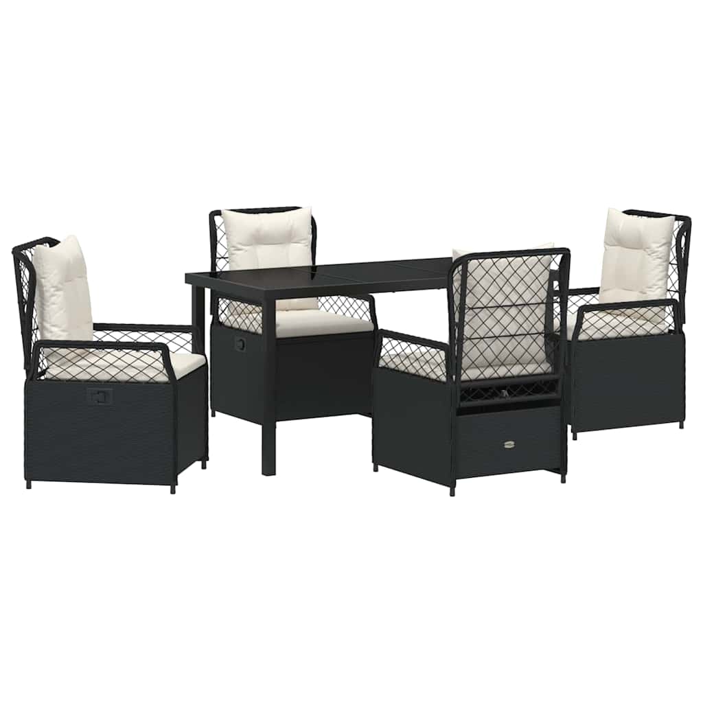 Ensemble de salle à manger pour jardin 5 pcs Noir polyrotin - XIOS
