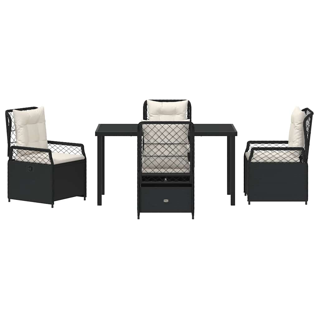 Ensemble de salle à manger pour jardin 5 pcs Noir polyrotin - XIOS