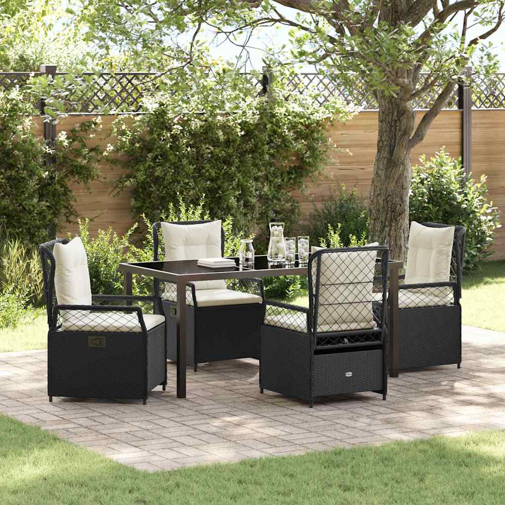 Ensemble de salle à manger pour jardin 5 pcs Noir polyrotin - XIOS