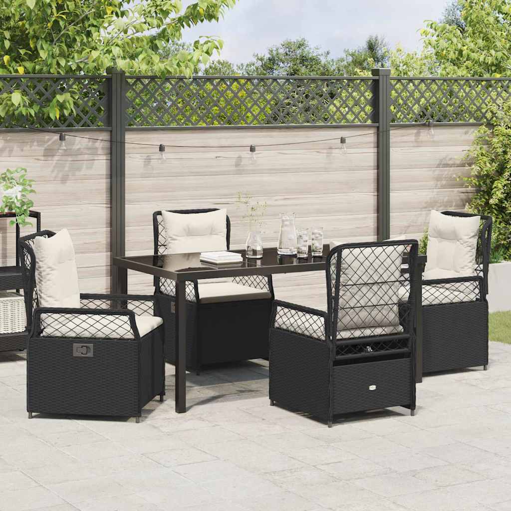 Ensemble de salle à manger pour jardin 5 pcs Noir polyrotin - XIOS