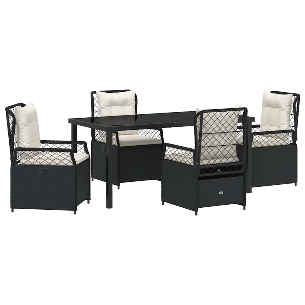 Ensemble de salle à manger pour jardin 5 pcs Noir polyrotin - XIOS