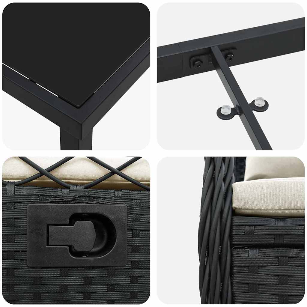 Ensemble de salle à manger pour jardin 7 pcs Noir polyrotin - XIOS