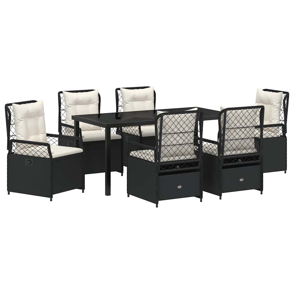 Ensemble de salle à manger pour jardin 7 pcs Noir polyrotin - XIOS