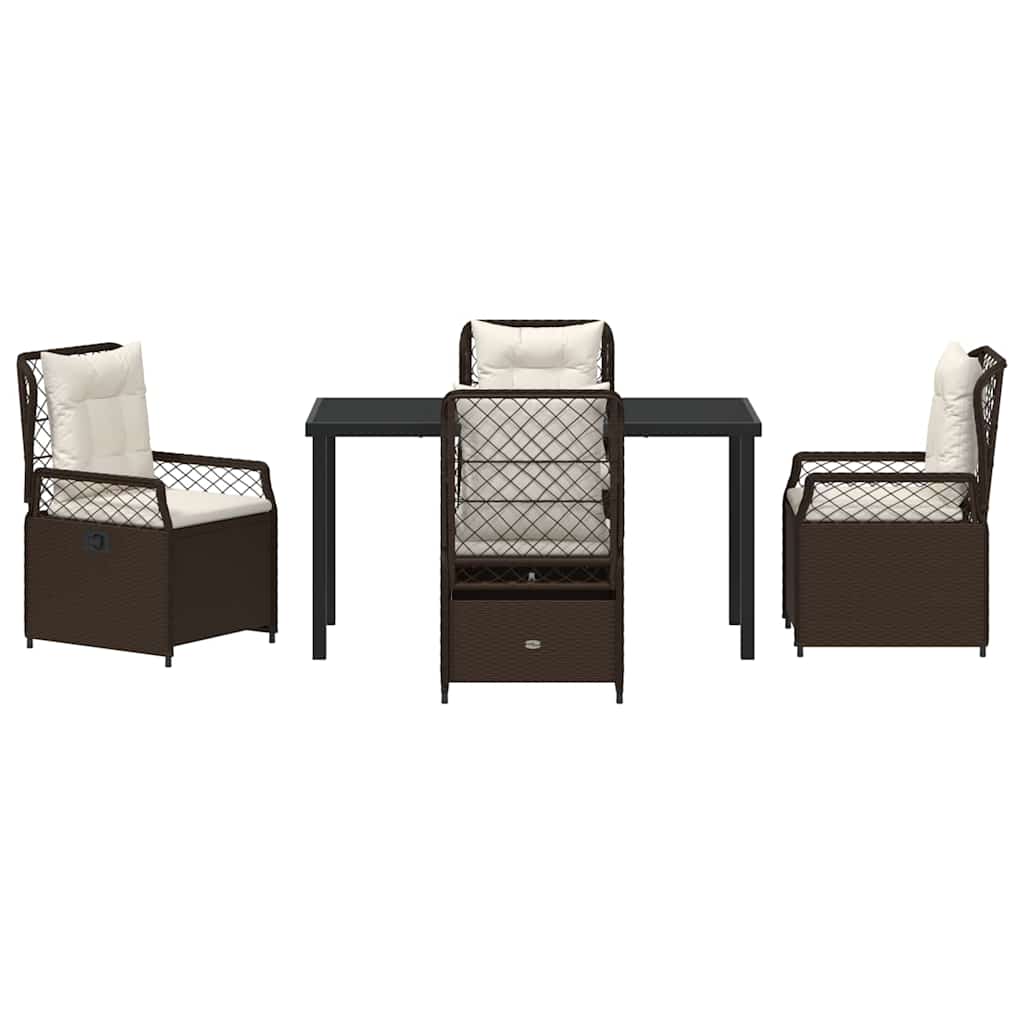 Ensemble de salle à manger pour jardin 5 pcs Marron polyrotin - XIOS