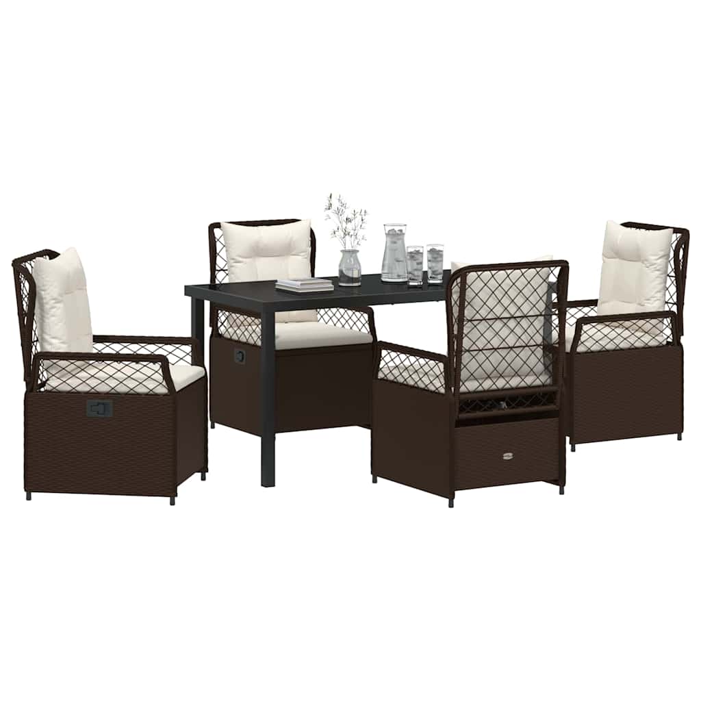 Ensemble de salle à manger pour jardin 5 pcs Marron polyrotin - XIOS
