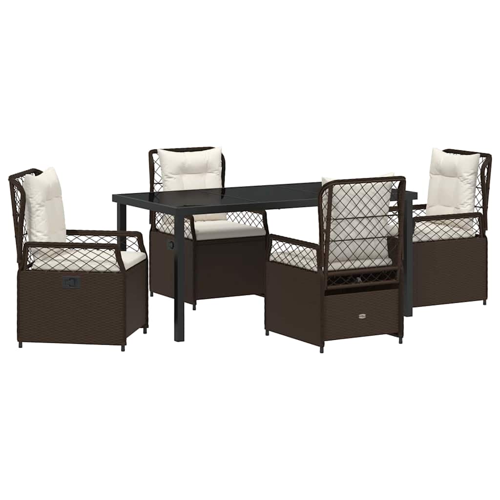 Ensemble de salle à manger pour jardin 5 pcs Marron polyrotin - XIOS