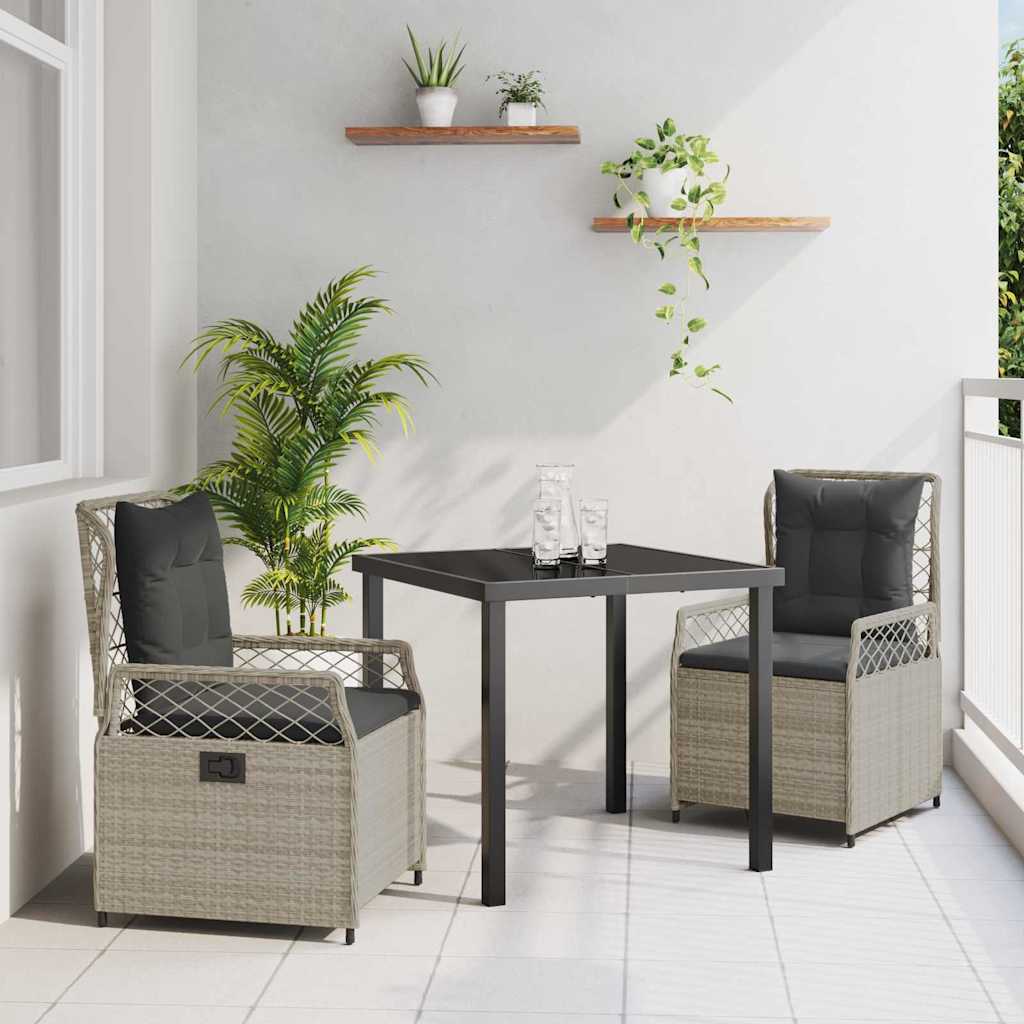 Ensemble de salle à manger pour jardin 3 pcs Gris clair - XIOS