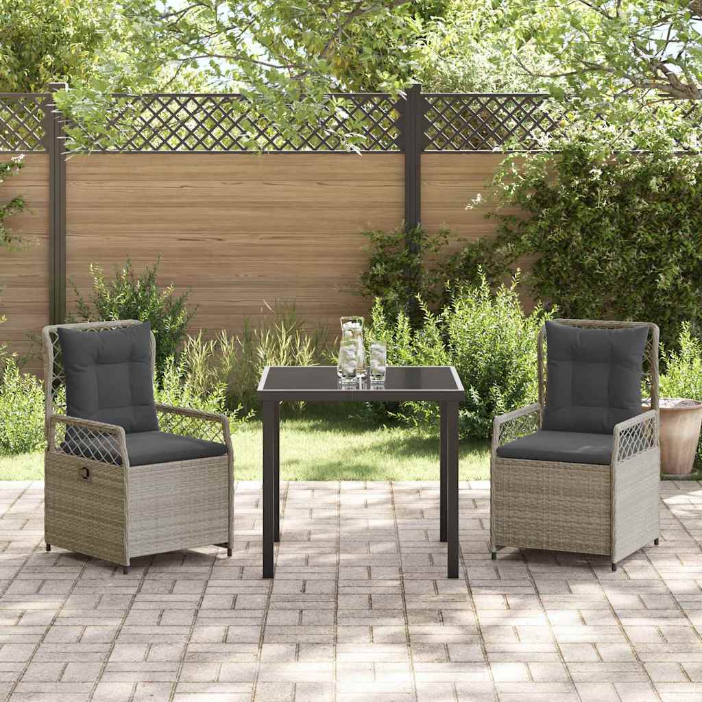 Ensemble de salle à manger pour jardin 3 pcs Gris clair - XIOS